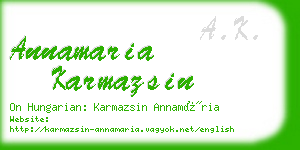 annamaria karmazsin business card